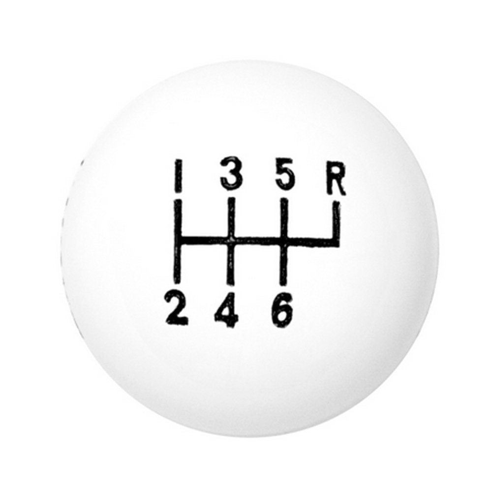 Hurst 163 0040 6 Speed White Shifter Knob Ball 3/8 x 16 Thread