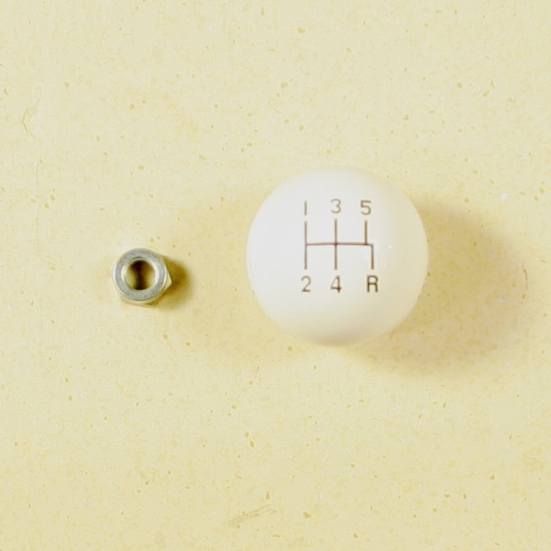 Hurst 1630025 White 5 Speed Shifter Knob with Jam Nut 3/8 x 16 Thread