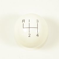 Hurst 1637626 4 Speed White Shifter Knob w Hurst Logo 3/8 x 16 Thread