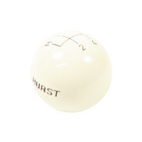 Hurst 1637626 4 Speed White Shifter Knob w Hurst Logo 3/8 x 16 Thread