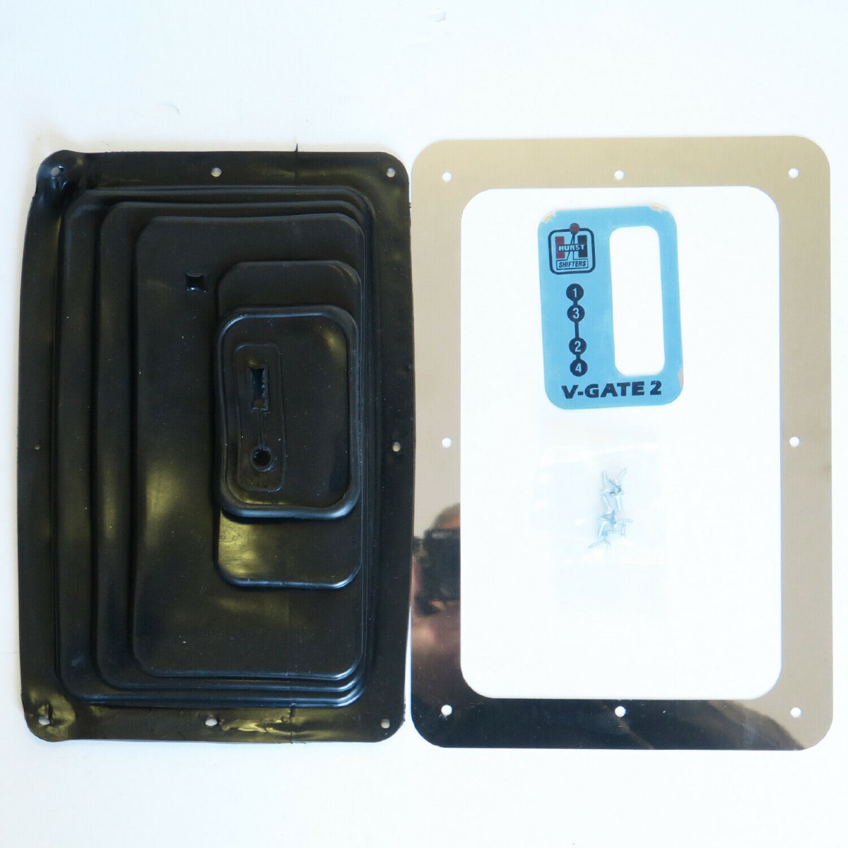 Hurst 114 1653 V Gate 2, 4 Speed Shifter Boot & Plate Kit