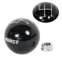  HURST 4 Speed BLACK Round Shifter Knob 3/8" x 16" Thread,1637627