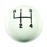 Hurst 1630003 4 Speed White Shifter Knob Ball  3/8" x 16 Thread