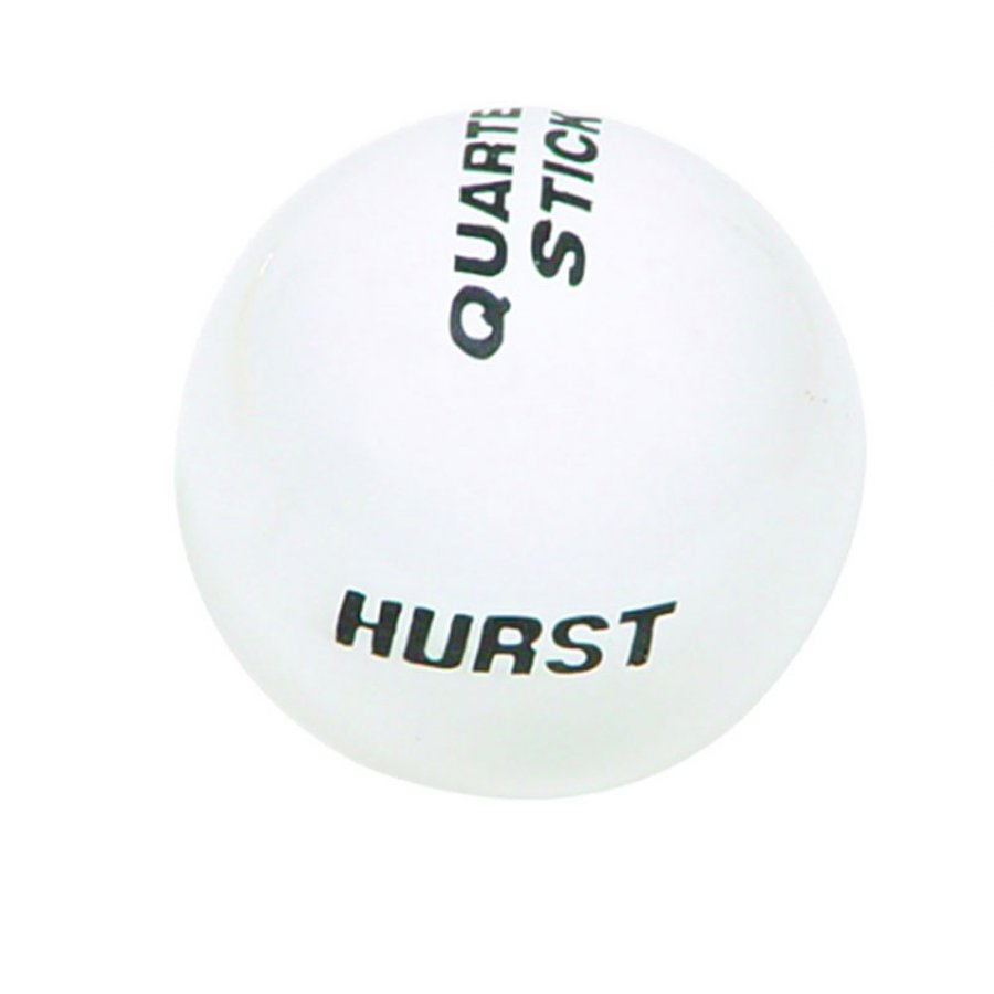 Hurst 1631036 White Knob for Quarter Stick Shifter Engraved Logo 7/16