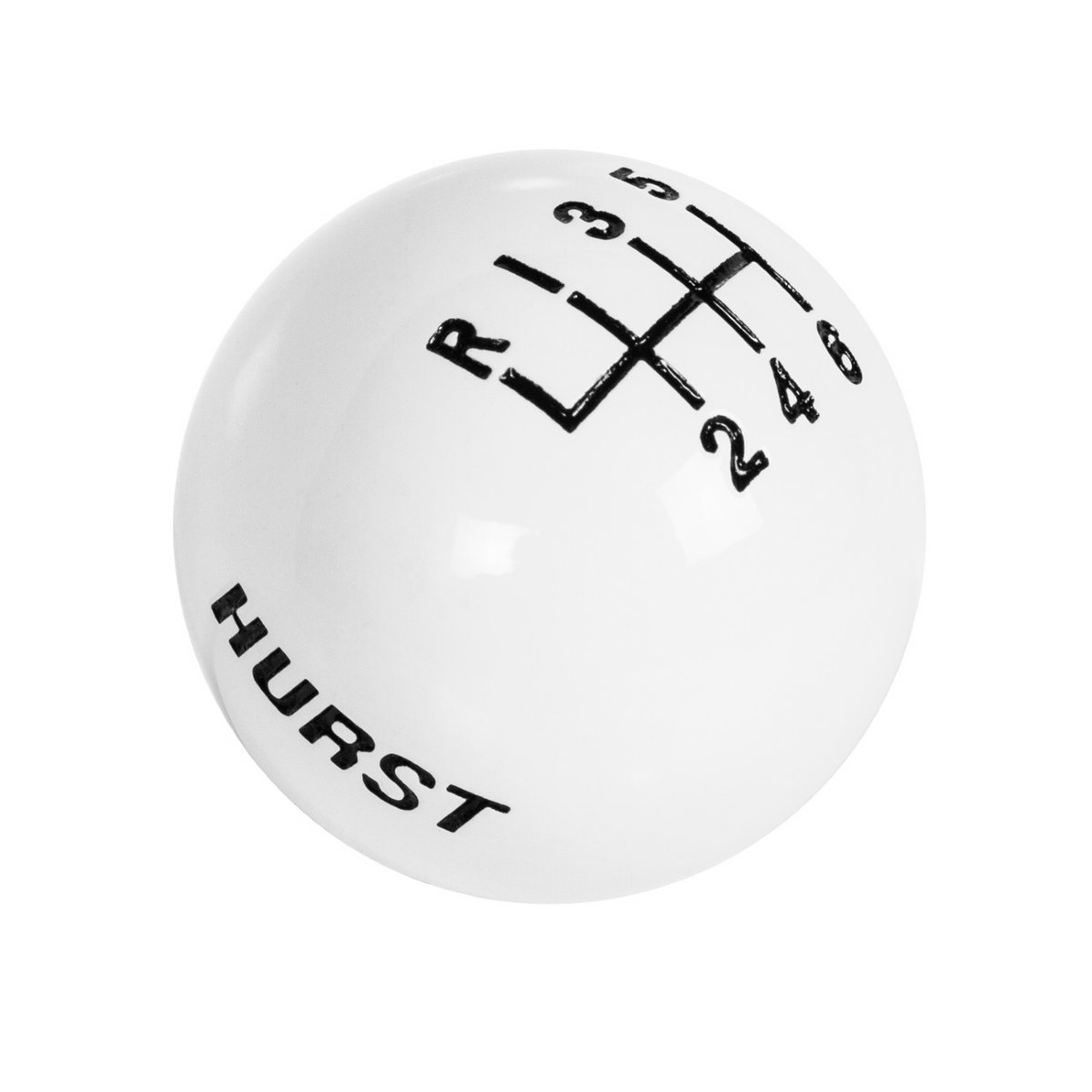 Hurst 1630185 6 Speed White Shift Knob, Upper Left Reverse, 3/8 x 16 Thread