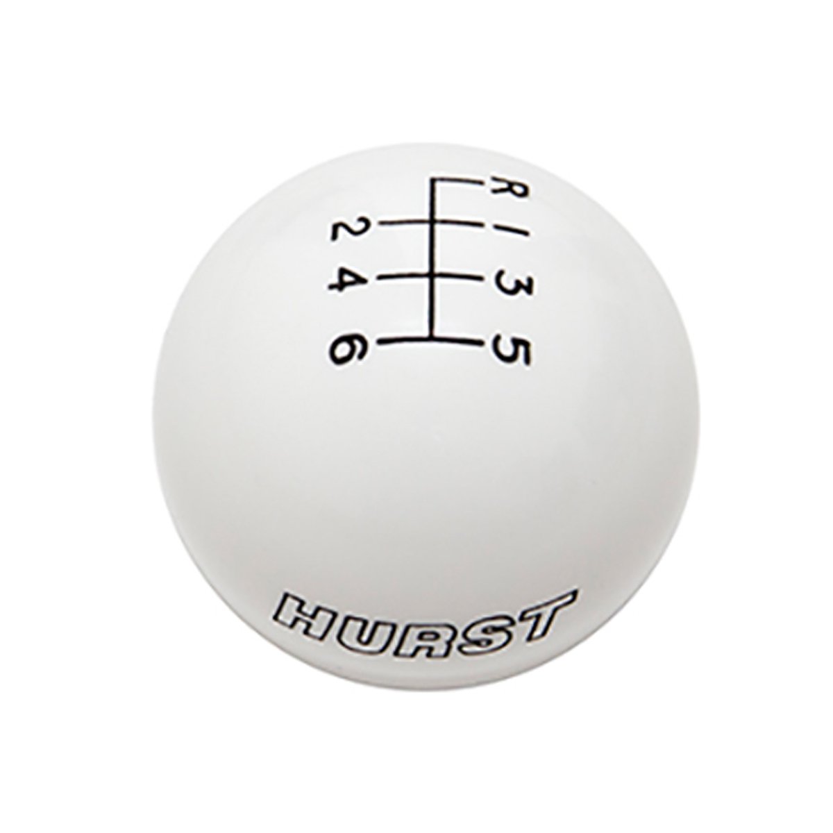 Hurst 1630225 6 Speed White Shift Knob, Upper Left Reverse, M12x1.25 Threads