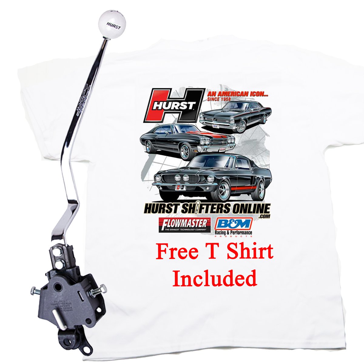 Hurst Comp Plus 4 Speed Shifter Mopar B Body W Free T Shirt