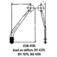 Hurst 5384106 Chrome steel replacement 10" offset shifter stick