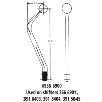 Hurst 5386900 Chrome steel replacement 13-1/2" Long shifter stick
