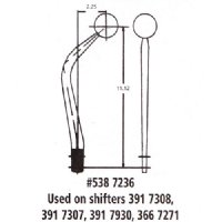 Hurst 5387236 Chrome steel replacement 11" offset shifter stick