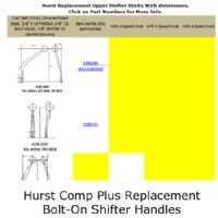 Hurst Comp Plus Shifter Replacement Bolt On Handle Application Chart